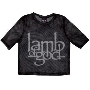 Lamb Of God Womens/Ladies Logo Mesh Crop Top / Black